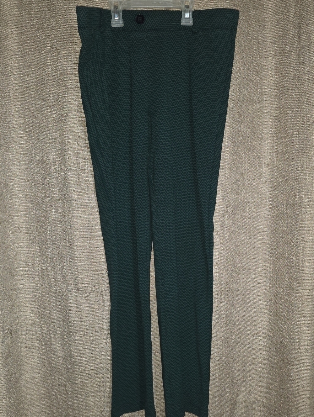 Betabrand SZ LP Green & Nazy Zigzag Yoga Pullon Elastic Waist Pants Slacks